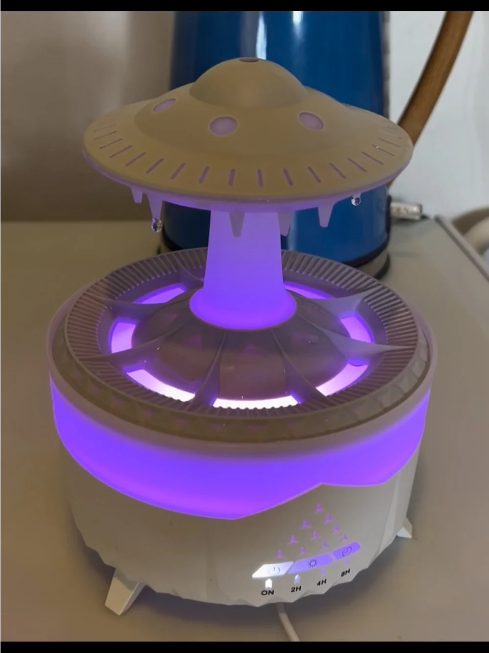 UFO Raindrop Aroma Diffuser lights up multicolor LED soothing sounds No Remote